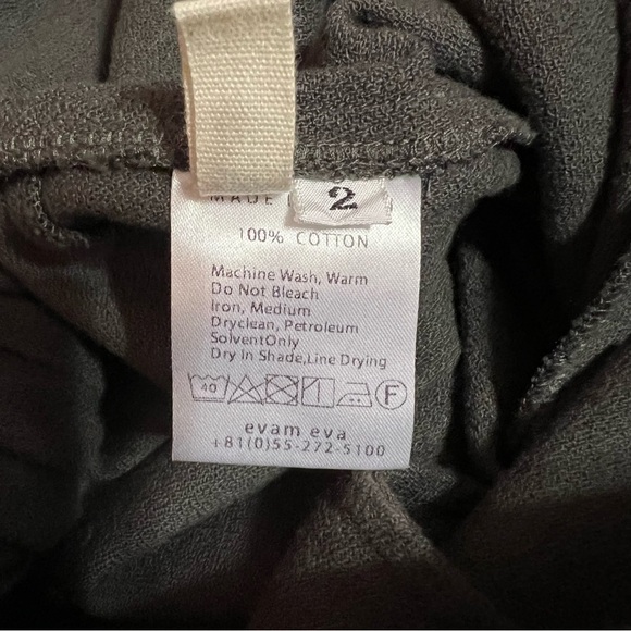 Evam Eva | Cotton Double Cloth Tuck Pants High Rise Pull-On Pleated Grey Size M - Picture 4 of 13